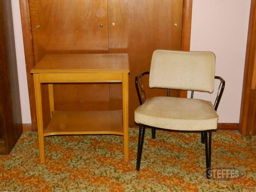 (2) Nightstands and contents, (1) Chair